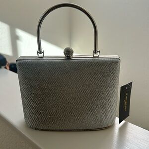 Silver evening mini bag